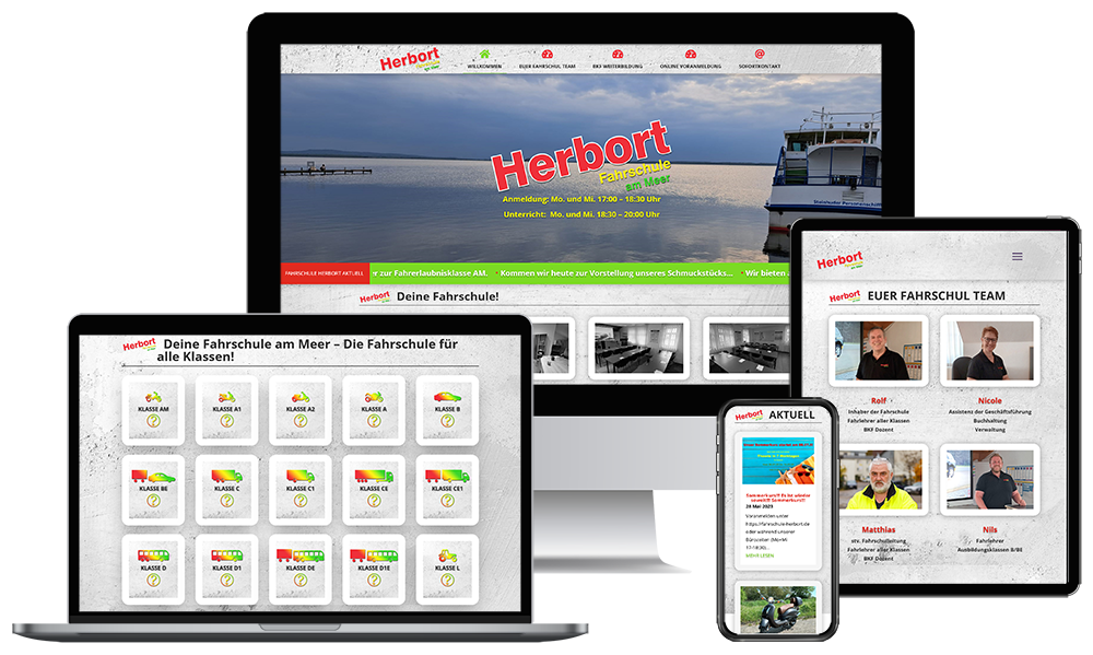WEBENTWICKLUNG WUNSTORF – Ihre WordPress Webdesign & WooCommerce Agentur mit ❤ in der Region Hannover. Fahrschule Herbort