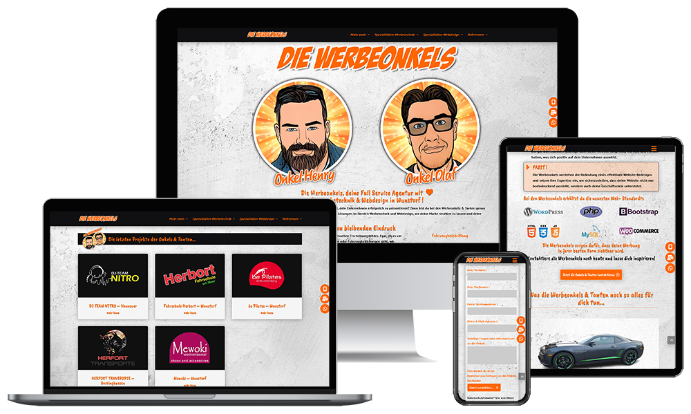 WEBENTWICKLUNG WUNSTORF – Ihre WordPress Webdesign & WooCommerce Agentur mit ❤ in der Region Hannover. DIE WERBEONKELS