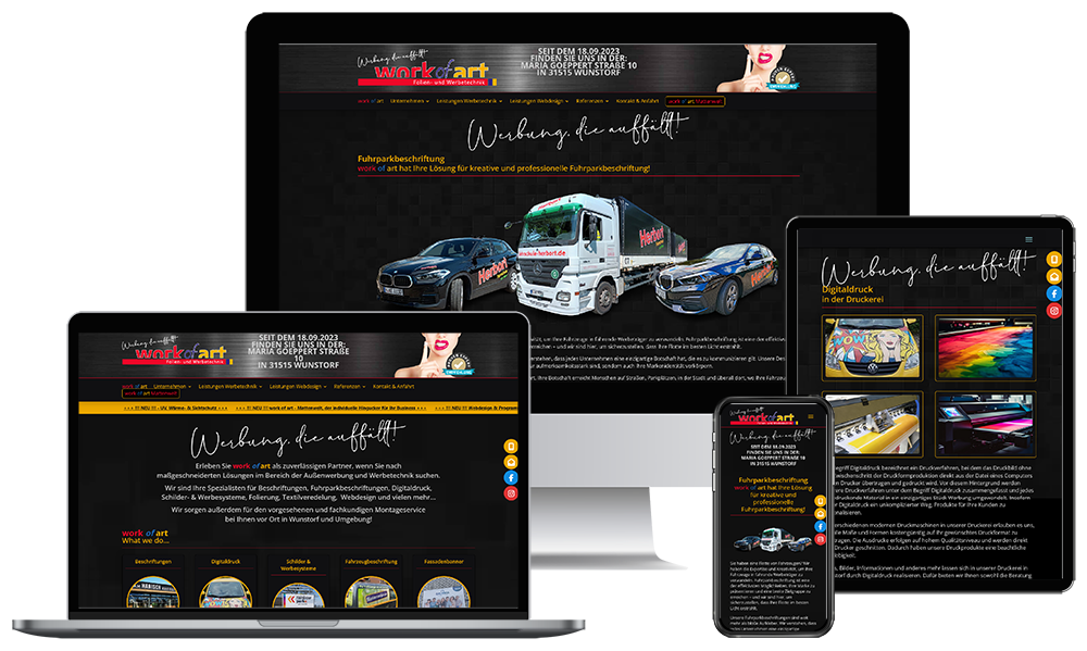 WEBENTWICKLUNG WUNSTORF – Ihre WordPress Webdesign & WooCommerce Agentur mit ❤ in der Region Hannover. work of art