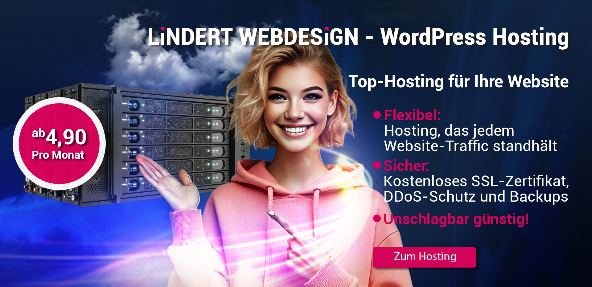 hosting-banner LiNDERT WEBDESIGN - WordPress Hosting